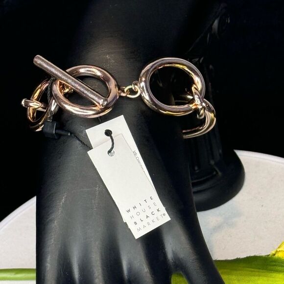 White House Black Market Bracelet  Rose Gold with Toggle Closure - Picture 7 of 13
